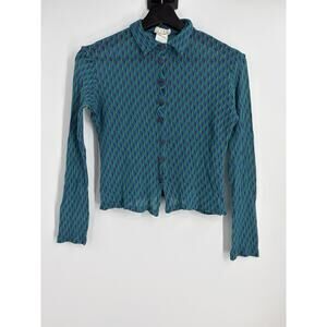 Siyu Textured Button Front Top Women’s Size 4 Lagenlook Bohemian Indie 1276